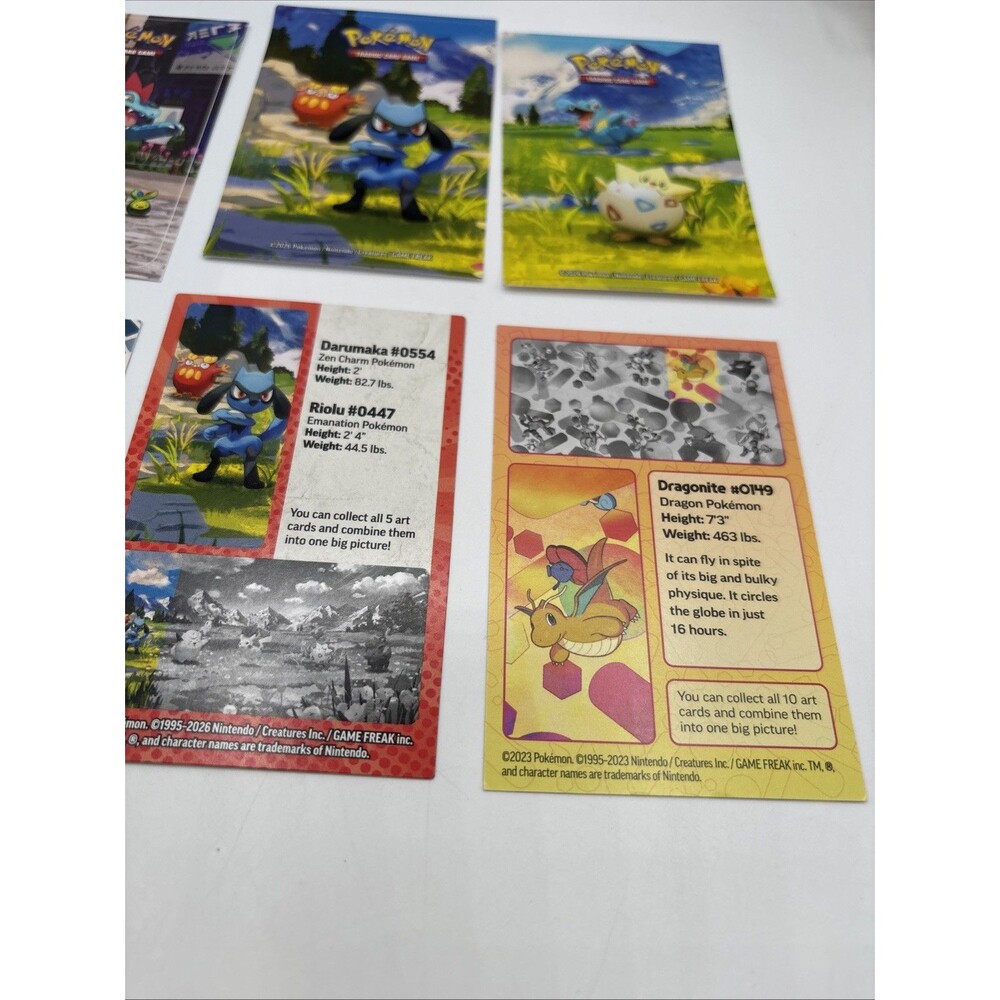 Pokémon Art Card Feraligatr #0160/Darumaka #0554/Dragonite #0149 &Stickers Preow - Picture 5 of 5
